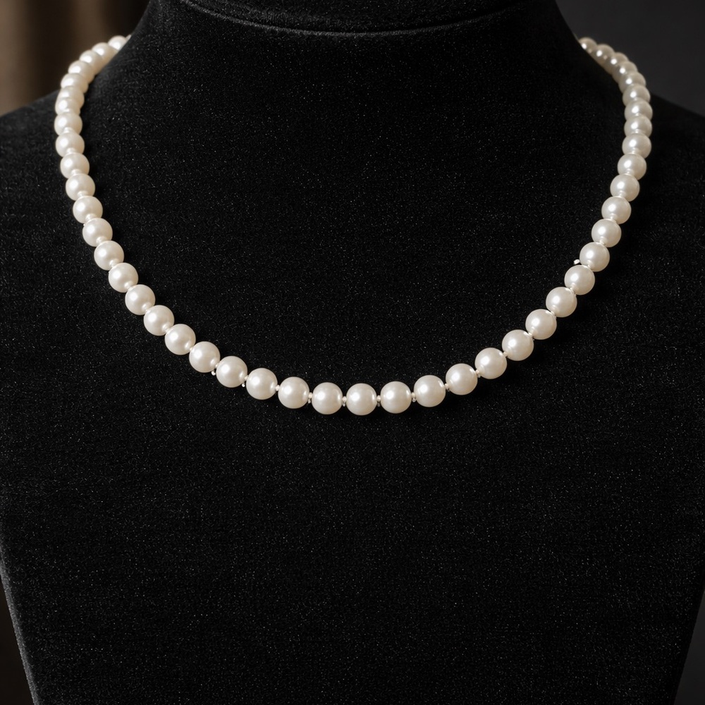 Elegant White Pearl Necklace